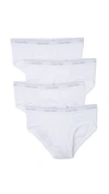 Calvin Klein Underwear 4 Pack Cotton Classic Low Rise Hip Briefs In White