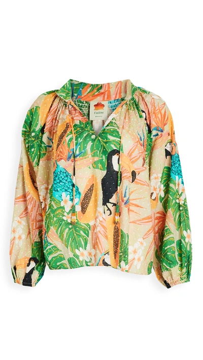 Farm Rio Beach Palm Blouse In Multi