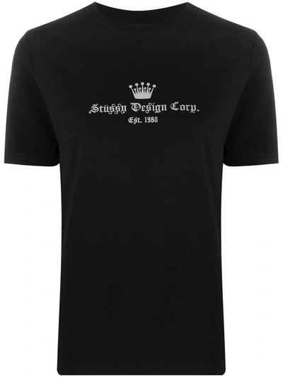 Stussy Graphic-print Crew Neck T-shirt In Black