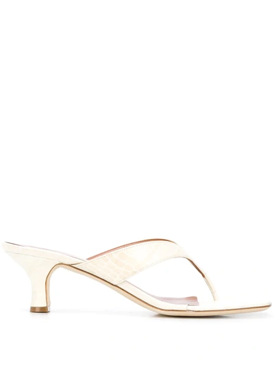 Paris Texas Thong Strap Sandal Pumps In White