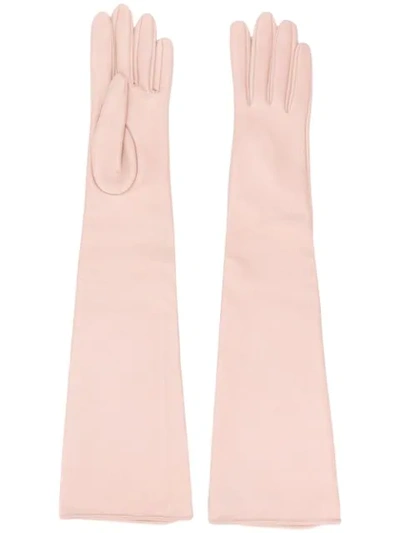 Manokhi Long Textured Style Gloves In Pink