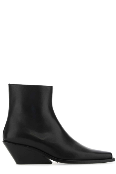 Ann Demeulemeester 60mm Gerda Leather Ankle Boots In Black