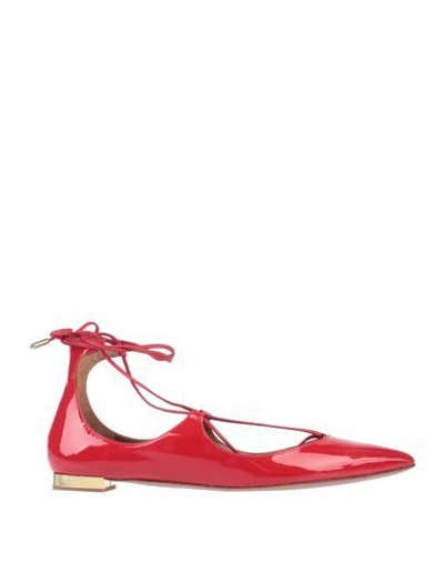 Aquazzura Ballet Flats In Red