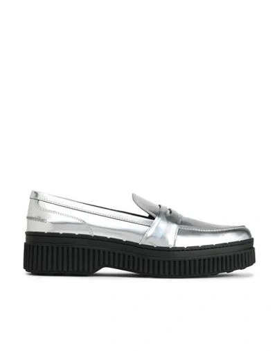 Tod's Loafers In Silver