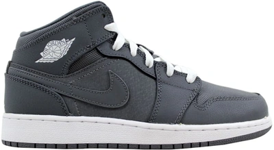Pre-owned Jordan 1 Mid Cool Grey (gs) In Cool Grey/white-cool Grey