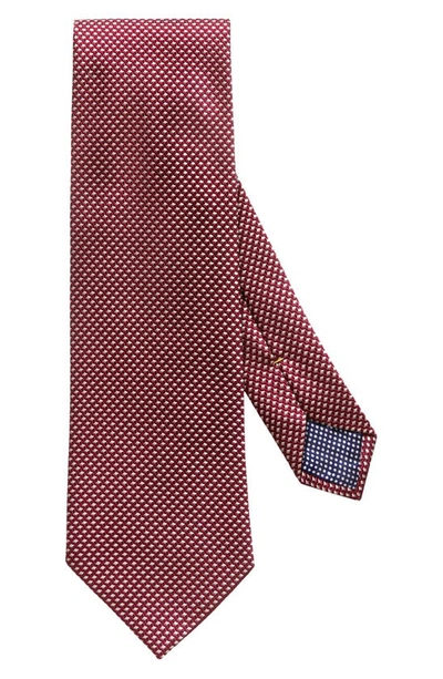 Eton Solid Silk Tie In Red
