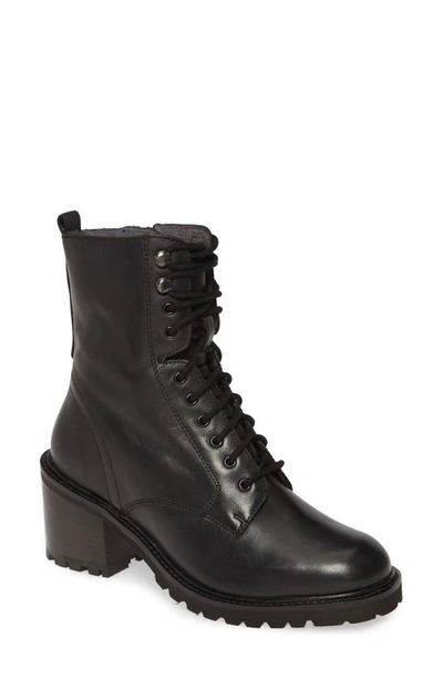 Seychelles Irresistible Combat Boot In Black Leather