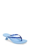 Sigerson Morrison Iconic Kitten Heel Flip Flop In Light Blue/ Dark Blue