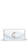 Christian Louboutin Women's Loubi54 Iridescent Leather Clutch In Silver