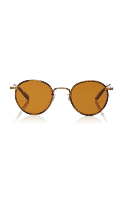 Garrett Leight Robson 48 Round-frame Tortoiseshell Gold-tone Sunglasses In Brown