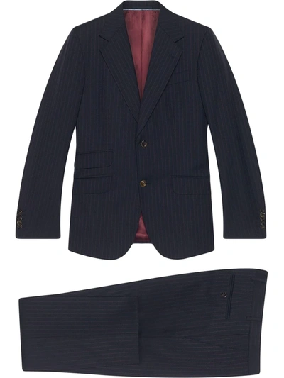 Gucci Formal Two-piece Wool Blend Suit In Blue