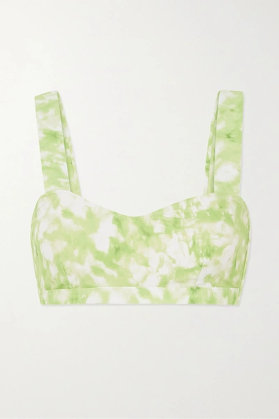 Faithfull The Brand Net Sustain Provence Tie-dyed Bikini Top In Lime Green