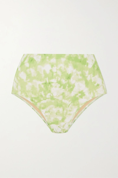 Faithfull The Brand + Net Sustain Chaumont Tie-dyed Bikini Briefs In Lime Green