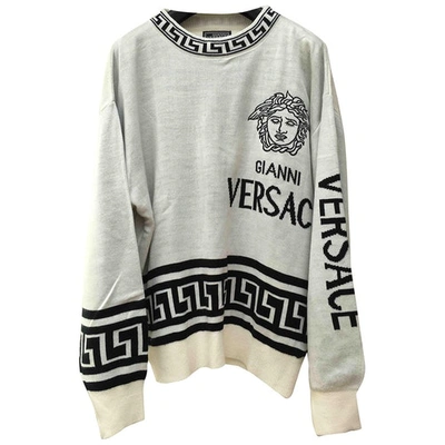 Pre-owned Versace Pull In White