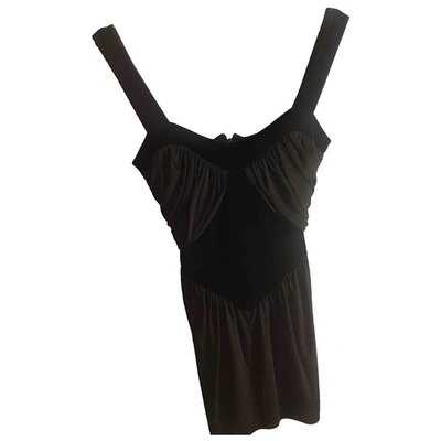 Pre-owned Emporio Armani Silk Mini Dress In Black