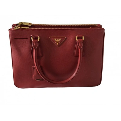 Pre-owned Prada Saffiano  Leather Handbag In Red