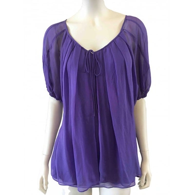 Pre-owned Diane Von Furstenberg Silk Blouse In Purple