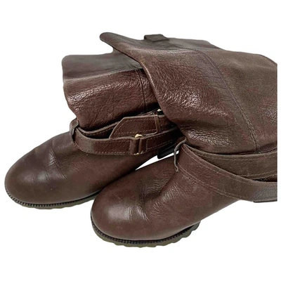 Pre-owned Diane Von Furstenberg Brown Leather Boots
