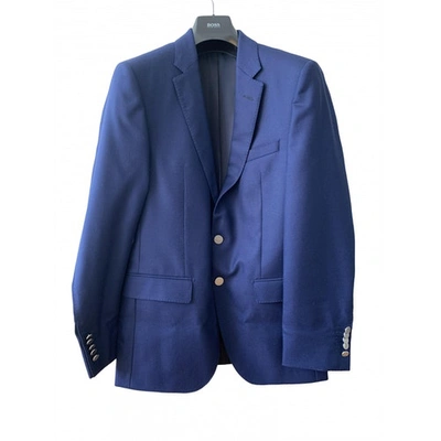 Pre-owned Hugo Boss Wool Jacket In Blue