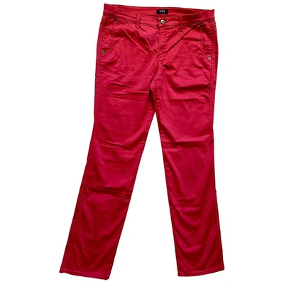 Pre-owned Costume National Straight Pants In Red