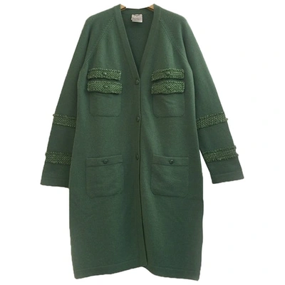 Pre-owned Chanel Cashmere Cardigan In Green