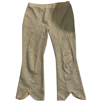 Pre-owned Jw Anderson Linen Trousers In Gold