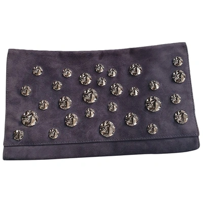 Pre-owned Mulberry Blue Suede Clutch Bag
