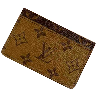 Pre-owned Louis Vuitton Cloth Card Wallet In Brown