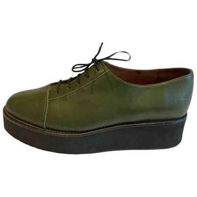 Pre-owned Minimarket Green Leather Lace Ups