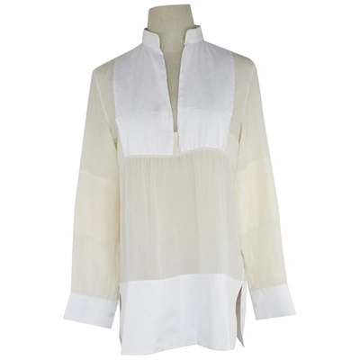 Pre-owned Valentino Silk Shirt In White
