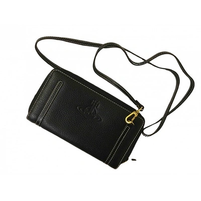 Pre-owned Vivienne Westwood Leather Clutch Bag In Black