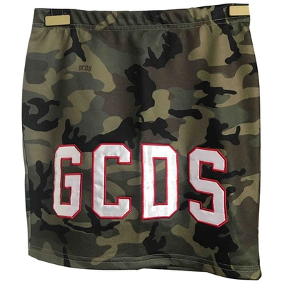 Pre-owned Gcds Mini Skirt In Navy
