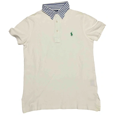 Pre-owned Polo Ralph Lauren Polo Cintrã© Manches Courtes Polo Shirt In White