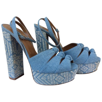 Pre-owned Aquazzura Cloth Sandals In Blue
