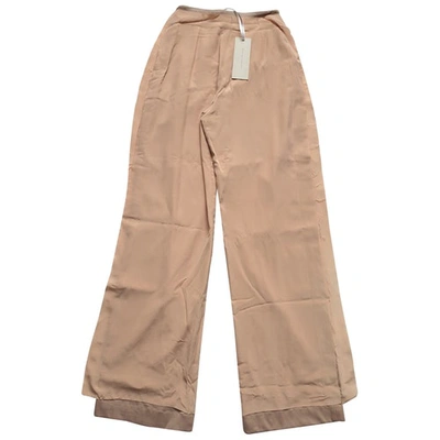 Pre-owned Palmer Harding Silk Large Pants In Ecru