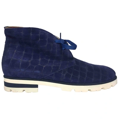 Pre-owned Baldinini Blue Suede Boots