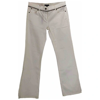 Pre-owned Burberry Straight Trousers In White