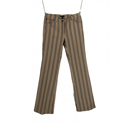 Pre-owned Burberry Straight Trousers In Beige