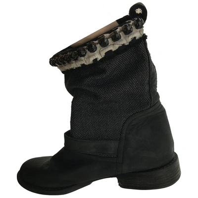 Pre-owned Twinset Leather Ankle Boots In Black
