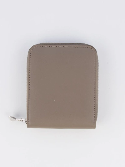 Ami Alexandre Mattiussi Zip Around Leather Wallet In Beige