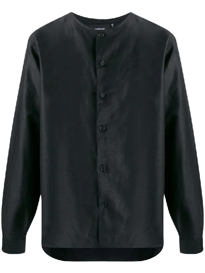 Costumein Collarless Long Sleeve Shirt In Black