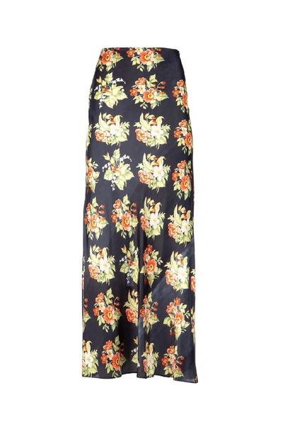 Paco Rabanne Floral Print Maxi Skirt In Multi