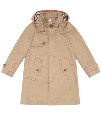 Burberry Kids Icon Stripe Car Coat (3-12 Years) In Neutrals