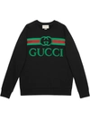 Gucci Logo Embroidered Sweatshirt In Black