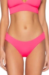 Becca Shirred Hipster Bikini Bottoms In Pink Punch