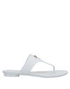 Ferragamo Toe Strap Sandals In White