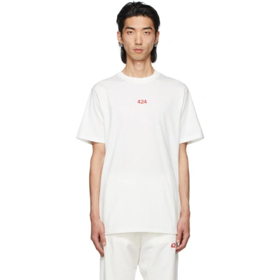424 Embroidered Logo Crew Neck T-shirt In White