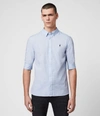 Allsaints Men's Soft Cotton Slim Fit Redondo Half-sleeve Shirt In Blue