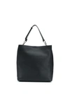 Allsaints Captain Leather North South Tote Bag In Black