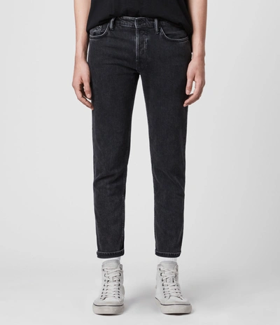 Allsaints Dean Tapered Jeans In Washed Black